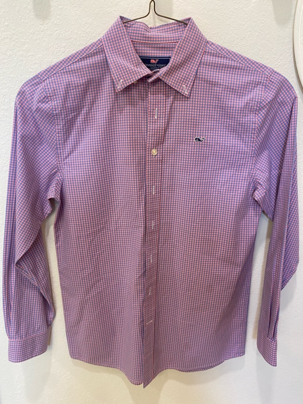 Vineyard Vines Boy’s large (16) Pink and Blue Dress Shirt